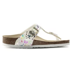 Tongs Birkenstock Kids Gizeh Confetti MF White Narrow