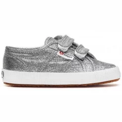 Baskets Superga Kids 2750 LAMEBUMPSTRAPJ Grey Silver