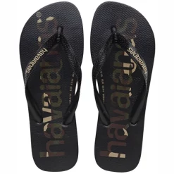 Tongs Havaianas Kids Top Logomania Black Black White