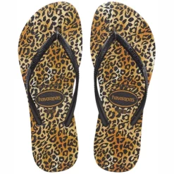 Tongs Havaianas Kids Slim Leopard Black Black
