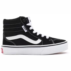 Baskets Vans Youth Filmore Hi Suede Canvas Black White