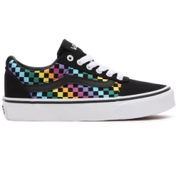 Baskets Vans Youth Ward Rainbow Mini Check Black White