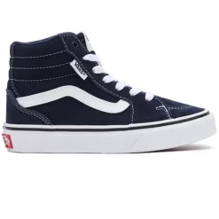 Baskets Vans Youth Filmore Hi Canvas Suede Dress Blue White