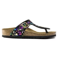 Tongs Birkenstock Girls Gizeh Confetti Black Narrow