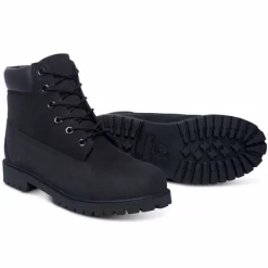 Timberland Junior 6 Inch Premium Boot Nubuck Black -Pas Cher Baskets Magasin 12907 3