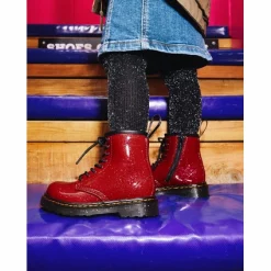Dr. Martens Bambin1460 Bright Red Cosmic Glitter -Pas Cher Baskets Magasin 27051620 1