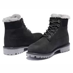 Bottes Timberland Junior 6 Inch Premium WP Shearling Lined Boot Black -Pas Cher Baskets Magasin 2d 4
