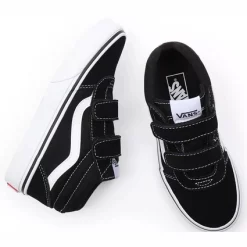 Baskets Vans Youth Ward Mid V Suede Canvas Black White -Pas Cher Baskets Magasin 3 VN0A5HZ9IJU2