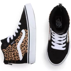 Baskets Vans Youth Filmore Hi Zip Cheetah Black Doe -Pas Cher Baskets Magasin 3 VN0A5HZHAPX ALT1