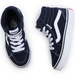 Baskets Vans Youth Filmore Hi Canvas Suede Dress Blue White -Pas Cher Baskets Magasin 3 VN0A7Q55BBW ALT1