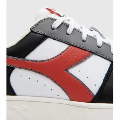 Baskets Diadora Youth Magic Basket Low Gs White Black Aurora Red -Pas Cher Baskets Magasin 501.178319 C9905 03