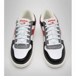 Baskets Diadora Youth Magic Basket Low Gs White Black Aurora Red -Pas Cher Baskets Magasin 501.178319 C9905 04