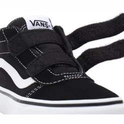 Baskets Vans Youth Ward Mid V Suede Canvas Black White -Pas Cher Baskets Magasin 6 VN0A5HZ9IJU7