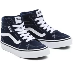 Baskets Vans Youth Filmore Hi Canvas Suede Dress Blue White -Pas Cher Baskets Magasin 6 VN0A7Q55BBW HERO
