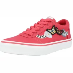 Baskets Vans Youth Ward Butterflies Clearet Red White -Pas Cher Baskets Magasin 6 vans active my ward claret red butterflies canvas