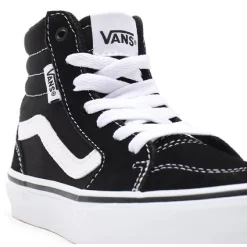 Baskets Vans Youth Filmore Hi Suede Canvas Black White -Pas Cher Baskets Magasin 7 VN0A5HZDIJU7