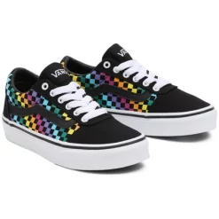 Baskets Vans Youth Ward Rainbow Mini Check Black White -Pas Cher Baskets Magasin 7 VN0A5KR7AQ8 HERO