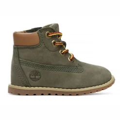 Boots Timberland Toddler Pokey Pine 6 Inch Side Zip Dark Green Nubuck