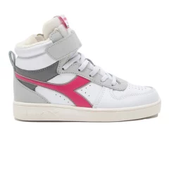 Baskets Diadora Junior Magic Basket Mid Ps White Frost Grey Raspberry Sorbet