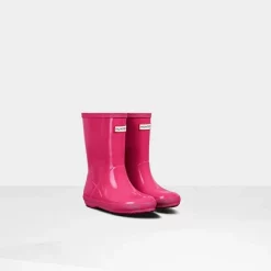 Bottes De Pluie Hunter Original Kids First Gloss Pink -Pas Cher Baskets Magasin KFT5003RGL RBP2