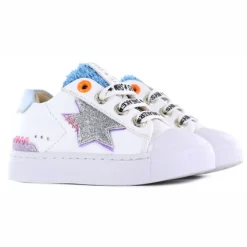 Baskets Shoesme Girls Low White Light Blue -Pas Cher Baskets Magasin SH22S010 D3