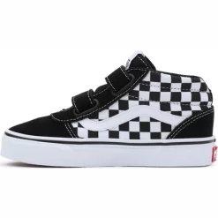 Baskets Vans Youth Ward Mid V Checkerboard Black White -Pas Cher Baskets Magasin VN0A5HZ9BA 1